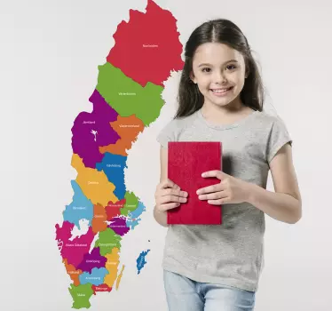 Karta sverige hemmabio klistermärke - Tenstickers