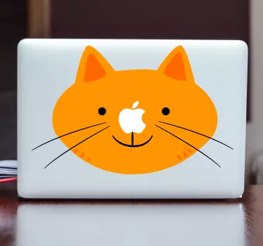 Katt ansikte macbook klistermärke - Tenstickers