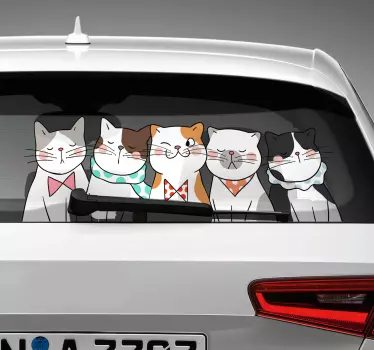 Katt hovering bil dekal - Tenstickers