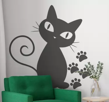 Katt och tass tryck dekaler - Tenstickers