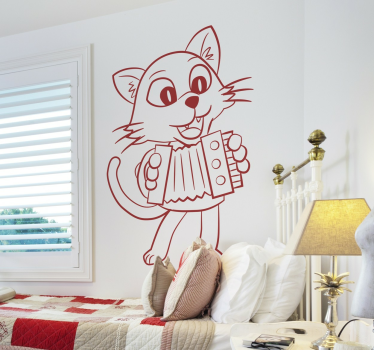 Katt på gräsväggklistermärket - Tenstickers
