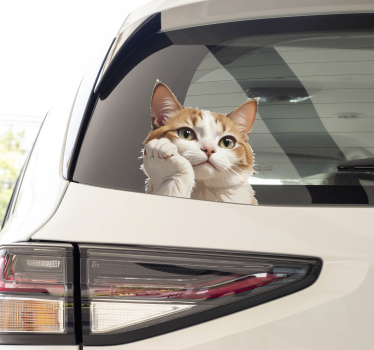 Katt tänker bil klistermärke - Tenstickers