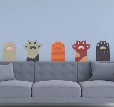 Katt tass print pack husdjur dekaler - Tenstickers