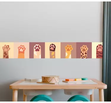 Katt tassar tecknad husdjur dekal - Tenstickers