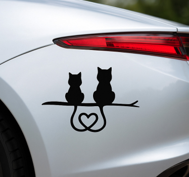 Bil klistermärke kattens svans hjärta - Tenstickers