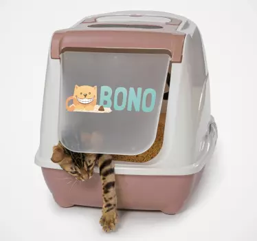 Kattlitterbox namn Väggklistermärken hundar och katter - Tenstickers