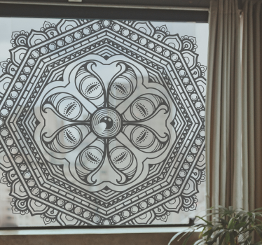 Kattöga mandala stil fönster dekal - Tenstickers