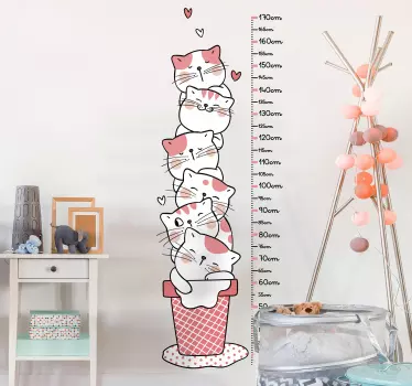 Kattungar meter höjd diagram dekaler - Tenstickers