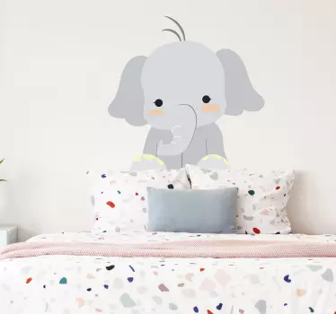Klädde elefant barn klistermärke - Tenstickers