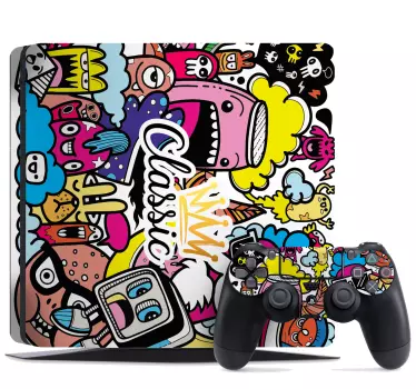 Klassiska graffiti design playstation 4 klistermärken - Tenstickers