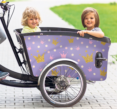 Klistermärken till cykel med kronmönster bakgrund - Tenstickers