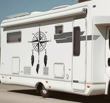 Kompass med fjädrar dekal husvagn - Tenstickers