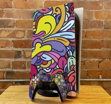 Konstnärligt färgstarkt design playstation 5 dekal - Tenstickers