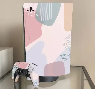 Kreativ pastellmålad tapet playstation 5 klistermärke - Tenstickers