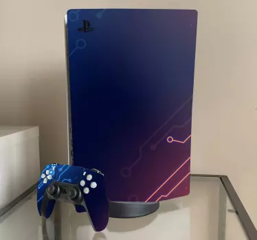 Kretsar blå och röd gradient playstation 5 dekal - Tenstickers