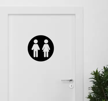 Kvinna man toalett skylt glas dörr dekal - Tenstickers