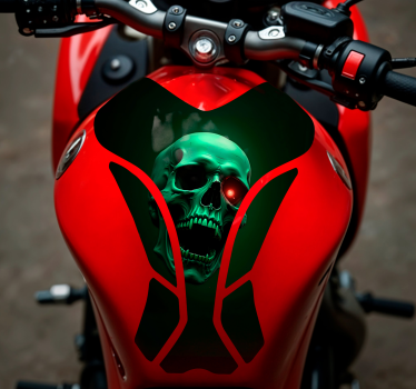 Läskig skalle motorcykelklistermärke - Tenstickers