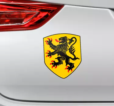 Lejon flamländsk flagg bil dekal - Tenstickers