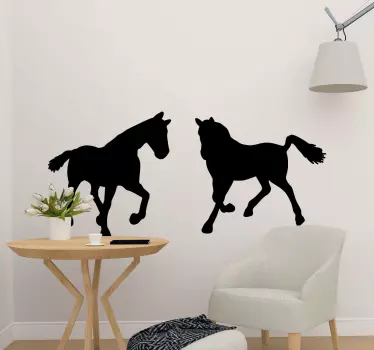 Lekfulla hästsiluetter klistermärken - Tenstickers