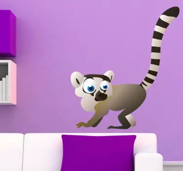 Lemur vägg klistermärke - Tenstickers
