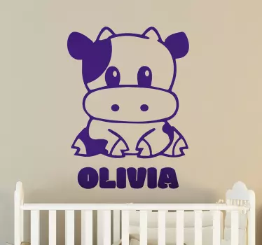 Liten ko baby vägg klistermärke - Tenstickers