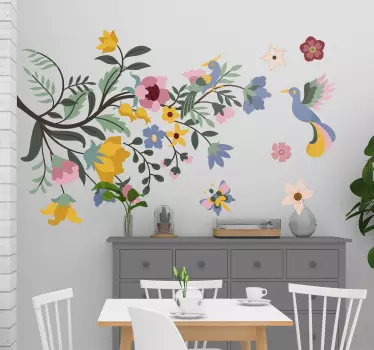 Ljusa vårblomma blommiga väggdekor - Tenstickers