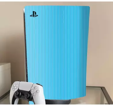Ljusblå färg med ränder playstation 5 dekal - Tenstickers