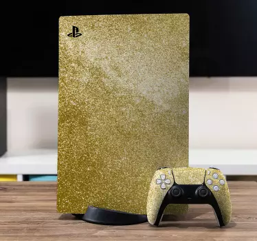 Lysande guldskinn playstation 5 dekal - Tenstickers