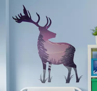 Magiskt hjort djur väggdekal - Tenstickers