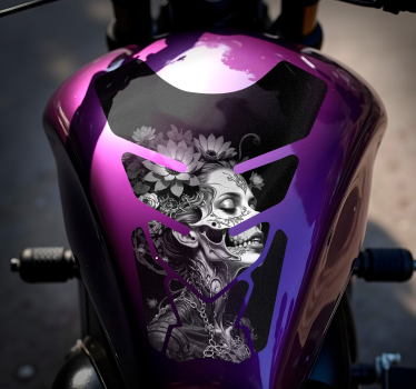 Målad skelett dam dekal motorcykel - Tenstickers