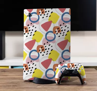 Målning konst geometriska mönster playstation 5 klistermärken - Tenstickers