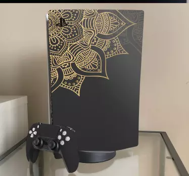 Mandala bakgrund i guld playstation 5 dekal - Tenstickers