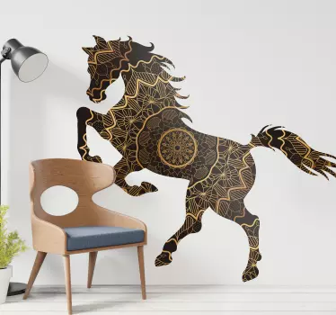 Mandala stil häst gård djur klistermärke - Tenstickers