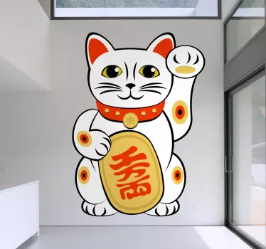 Maneki-neko kattväggklistermärke - Tenstickers