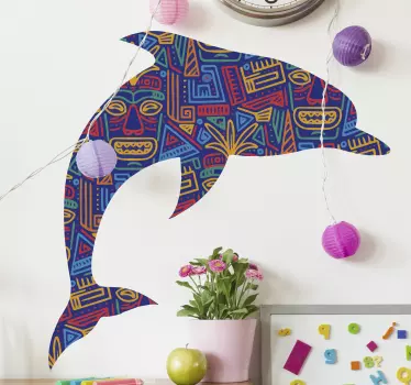 Maori delfin konst väggdekor - Tenstickers
