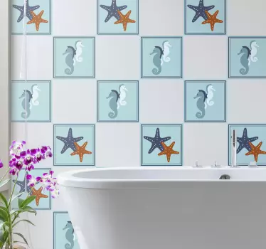 Marin stil kakel överföring - Tenstickers