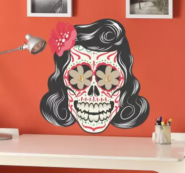 Mexikanska dagen av det döda dekorativa dekalet - Tenstickers