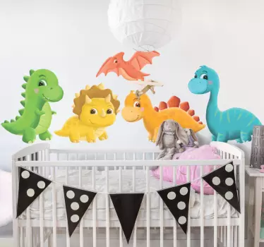 Minimalistisk dinosaurier drake väggklistermärke - Tenstickers