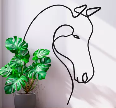 Minimalistisk hästdjur väggdekor - Tenstickers