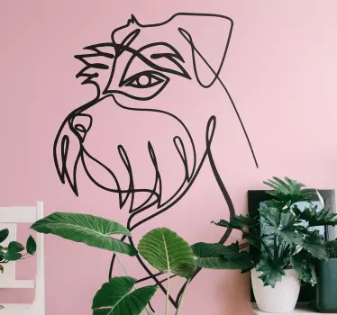 Minimalistisk schnauzer hundklistermärke - Tenstickers