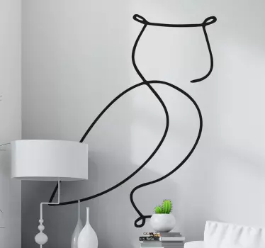 Minimalistisk uggla fågel dekal - Tenstickers