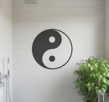 Minimalistisk yin yang duschkabin klistermärke - Tenstickers