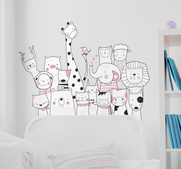 Minimalistiskt djur ritning headboard väggdekor - Tenstickers
