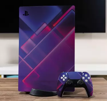 Modern futuristisk neon bakgrunds playstation 5 dekal - Tenstickers