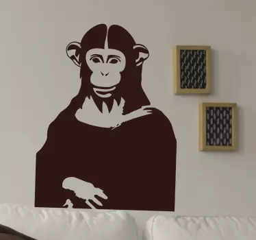 Mona lisa schimpansväggklistermärke - Tenstickers