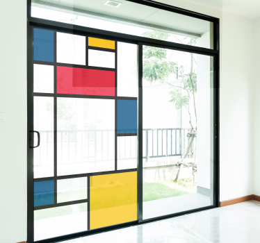 Mondrian konst fönster dekal - Tenstickers