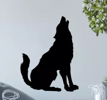 Monocolor varg ylande vilda djur dekal - Tenstickers
