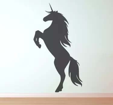 Monokrom unicorn vägg klistermärke - Tenstickers
