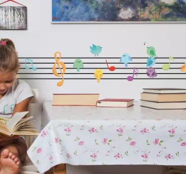 Musik sida med anteckningar vägg klistermärke - Tenstickers