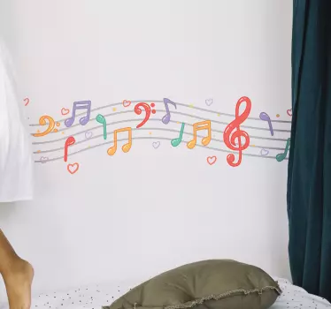 Musikaliska anteckningar vägg klistermärke - Tenstickers